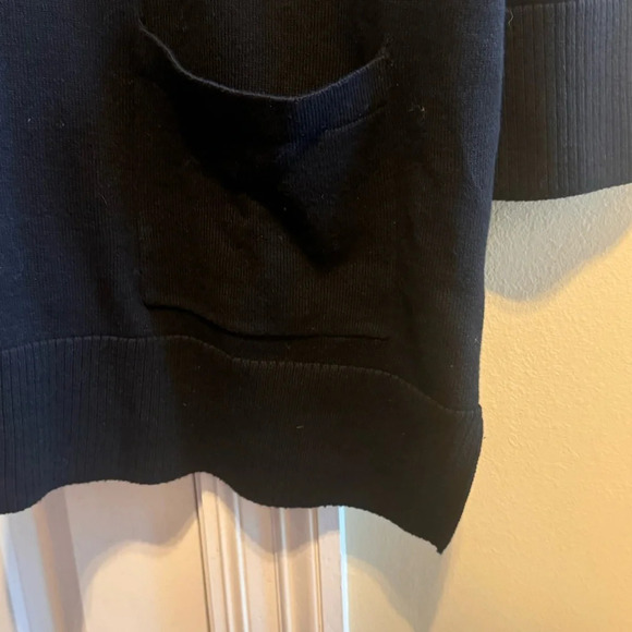 Eight Eight Eight Long Black Grey Gray Sweater Zipper Cowl Neck Pockets Sz M - Picture 8 of 11